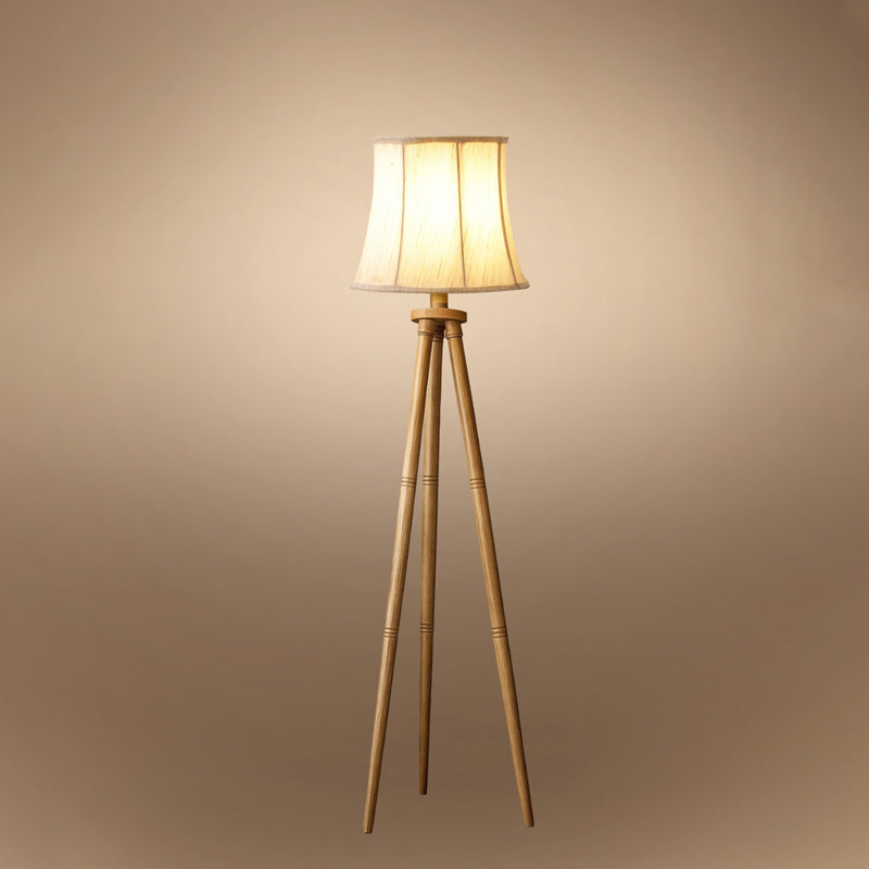 Cotin Curve Wooden Tripod Floor Lamp - Beige media 6