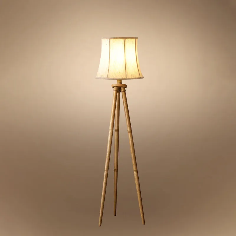 Cotin Curve Wooden Tripod Floor Lamp - Beige media 6