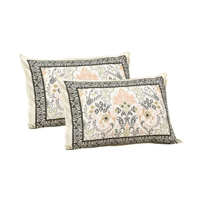 Mughal Jaali Printed  Cotton Bedsheet (Green & Beige (120 TC) - 120 TC media 3