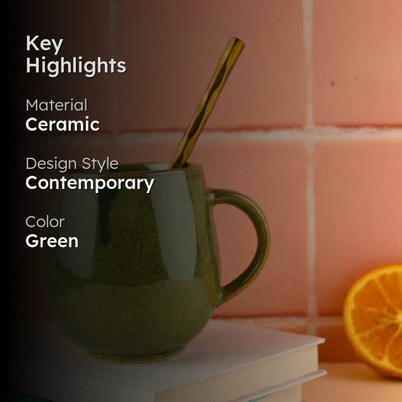 Blaina Ceramic Coffee Mug (350 mL) - Green media 2