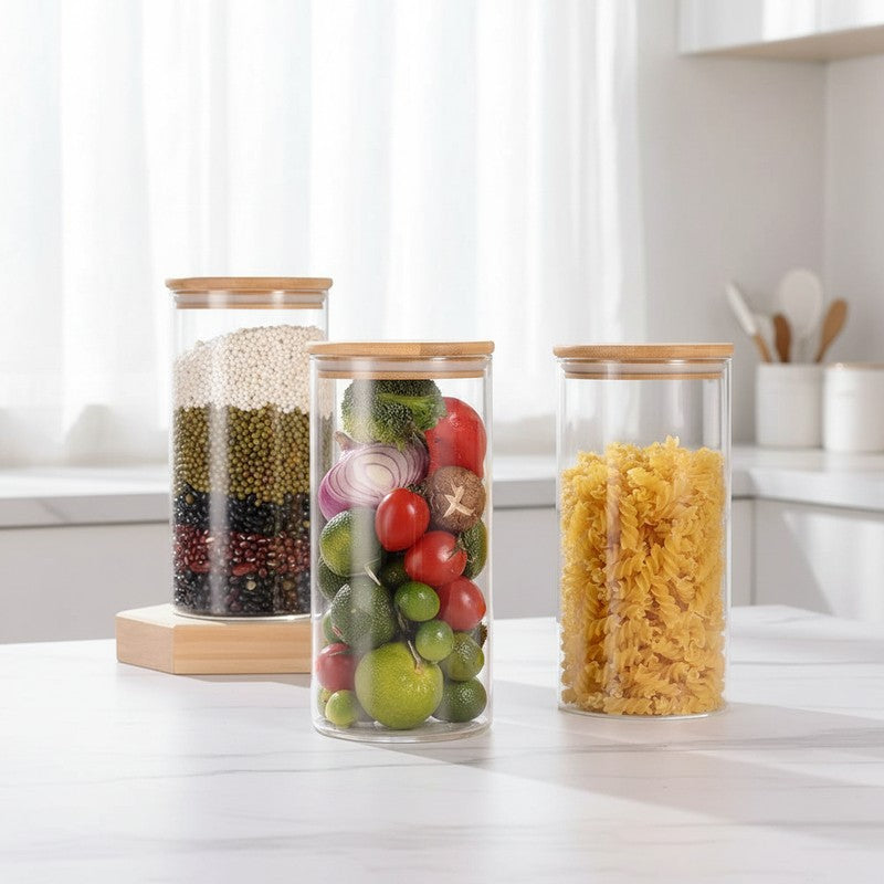 Smart Store Glass Jar (1000 mL Each) - Set Of Three