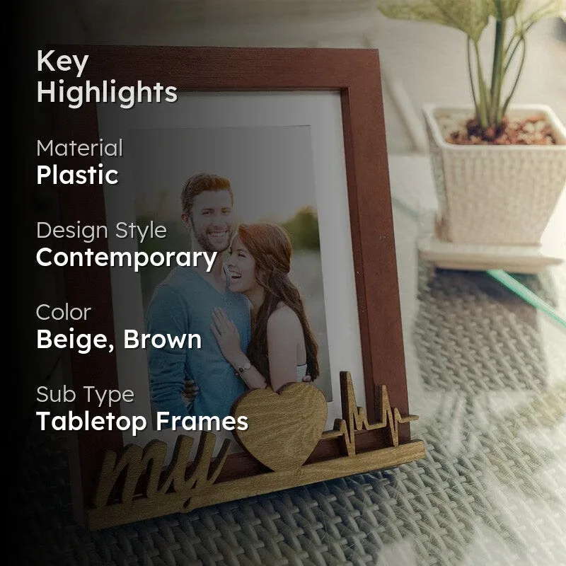 Valentine Heartbeat Photo Frame - Brown media 2