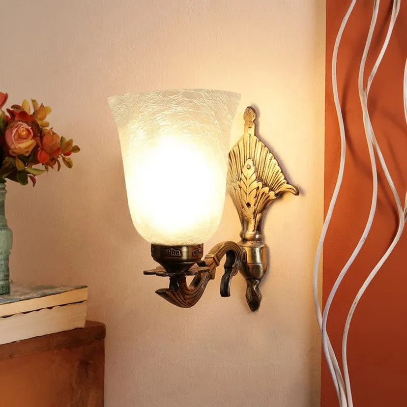 Crystal Bloom Ornate Floral Glass Wall Lamp media 3