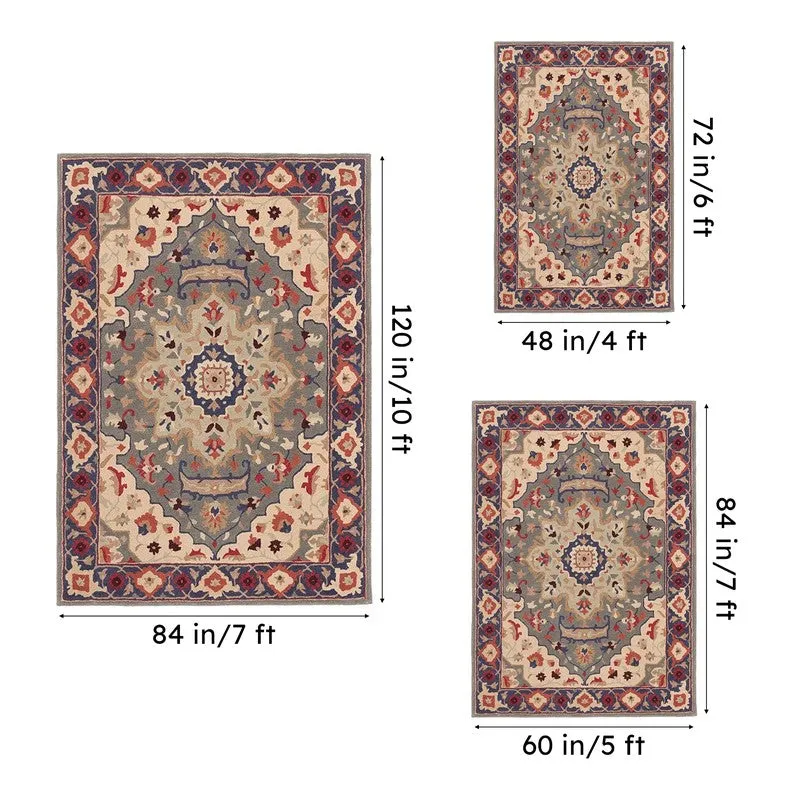 Nephthys Hand Tufted Ethnic Wool & Nylon Carpet - Brown media 14