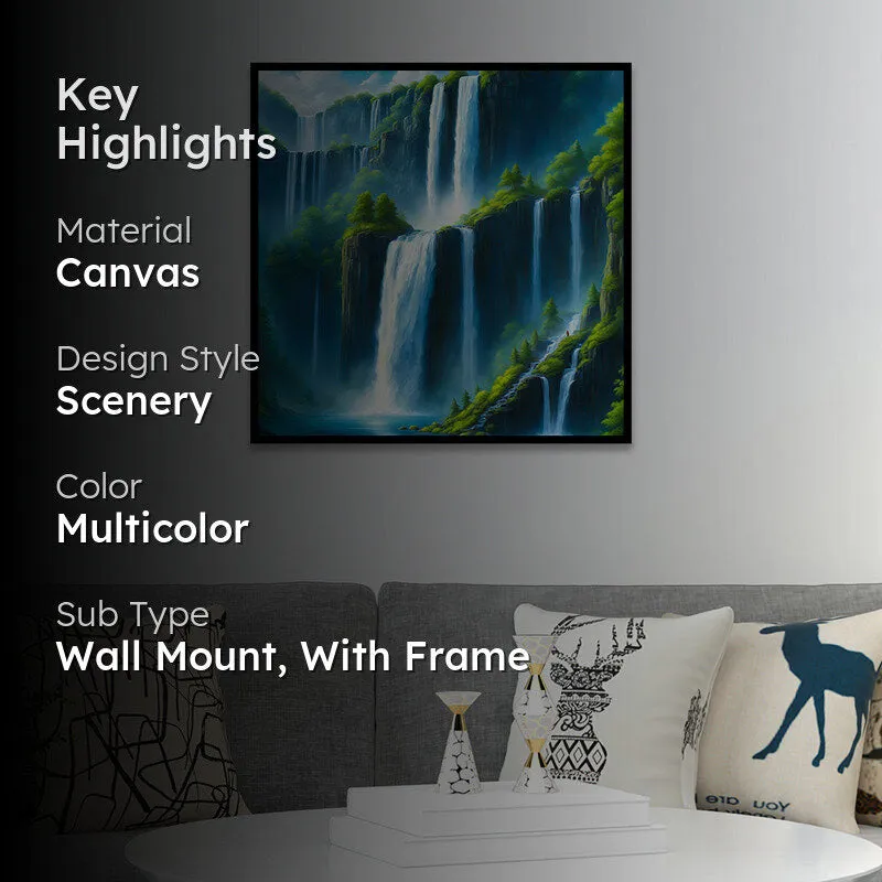 Misty Falls II Canvas Wall Art With Frame media 2