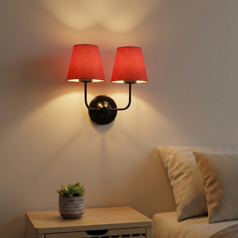 SoftGlow Twin Cotton Wall Lamp - Orange