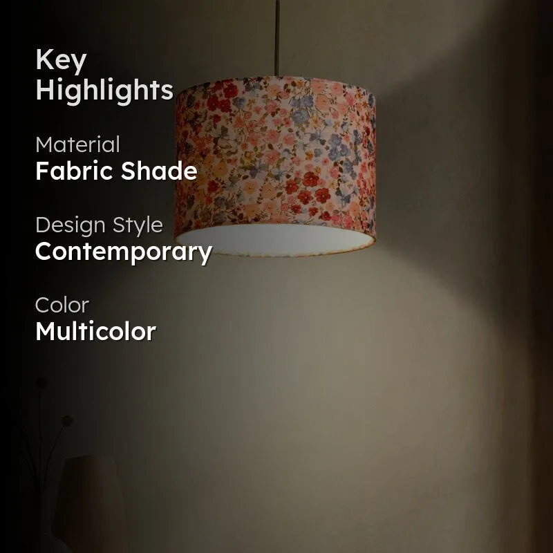 Stamped Blossoms Fabric Ceiling Lamp media 2