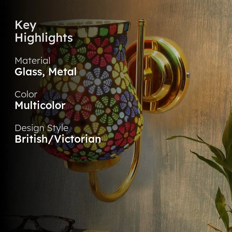 Galora Flora Goblet Glass & Metal Wall Lamp media 2