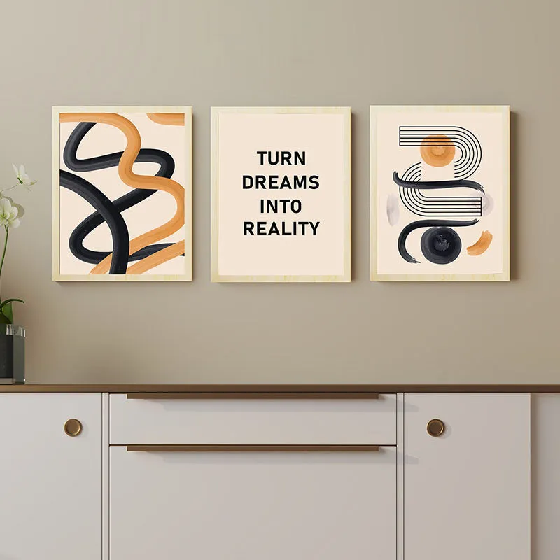Turn Dreams Into Reality Abstract Wall Art - Set Of Three media 5