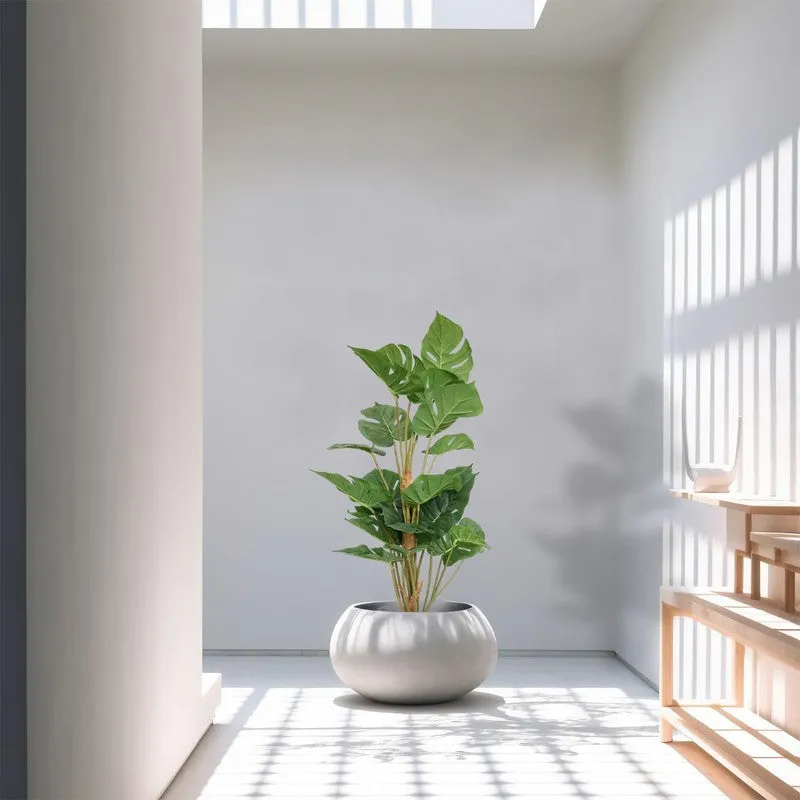 Veloura Artificial Monstera Plant With Black Plastic Pot - 3 Feet media 6