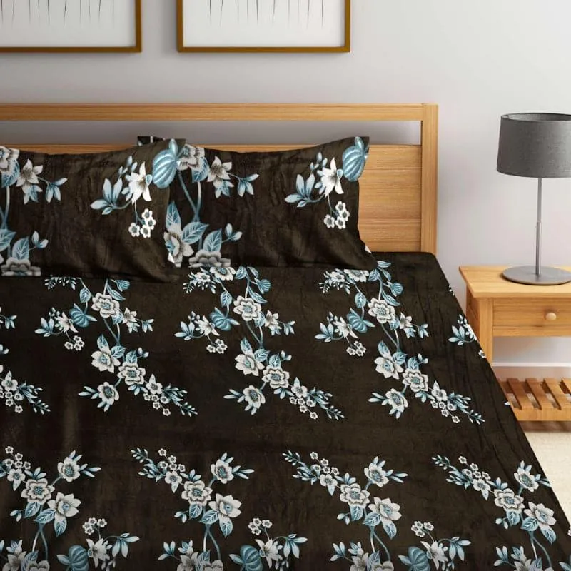 Midnight Gardenia Warm Bedsheet - 150 GSM media 3