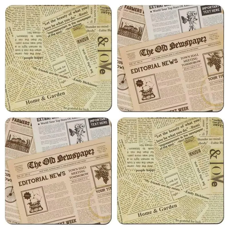 Newspaper Edit Coaster - Set Of Four media 3