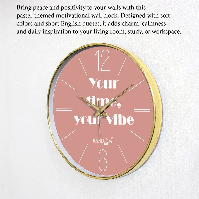 Good Vibe Round Analog Wall Clock - Peach media 6