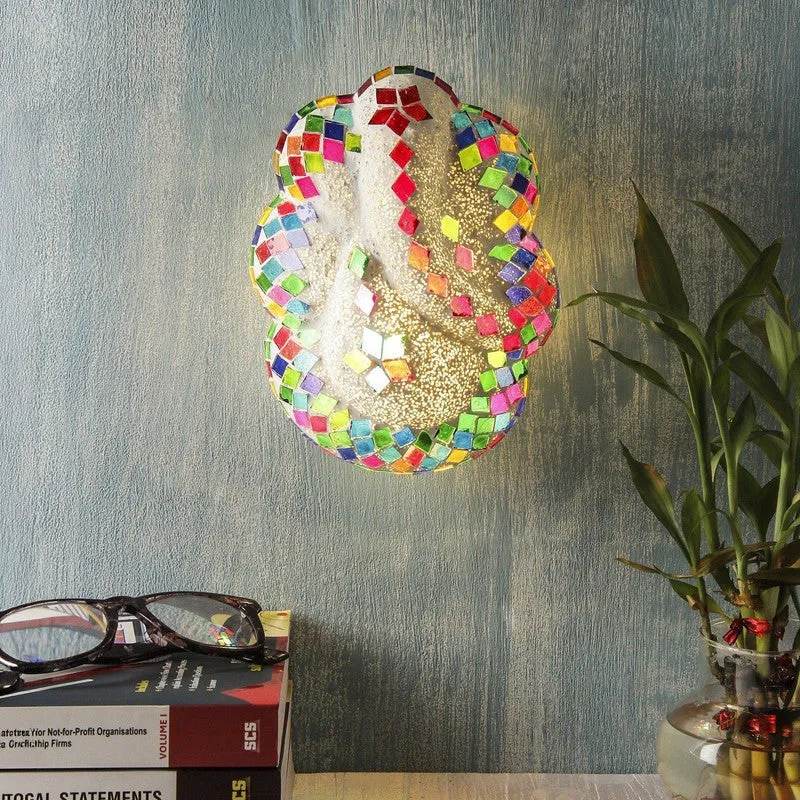 Vighnaharta Ganpati Glass Wall Lamp - Multicolor media 1