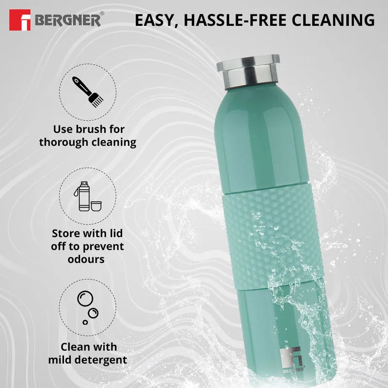 Bergner Walking Mid Grip Thermosteel Hot And Cold Flask (Green) - 600 mL media 4