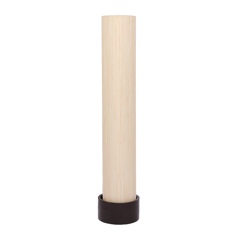 Neila Wooden Tower Floor Lamp With Khadi Shade - Off-White media 4