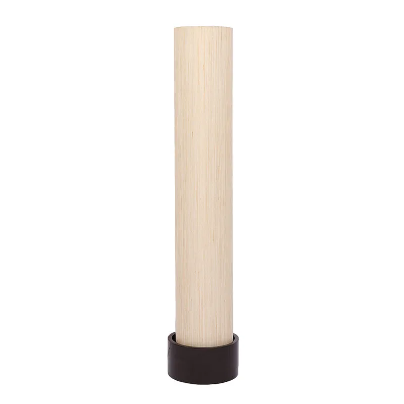 Neila Wooden Tower Floor Lamp With Khadi Shade - Off-White media 4