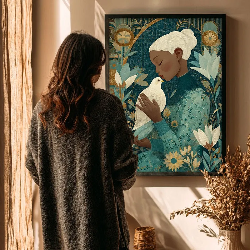 Dovehue Canvas Wall Painting - Black Frame media 4