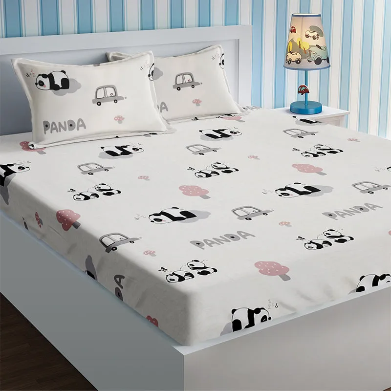 Urban Panda Kids Cotton Bedsheet - 210 TC media 1