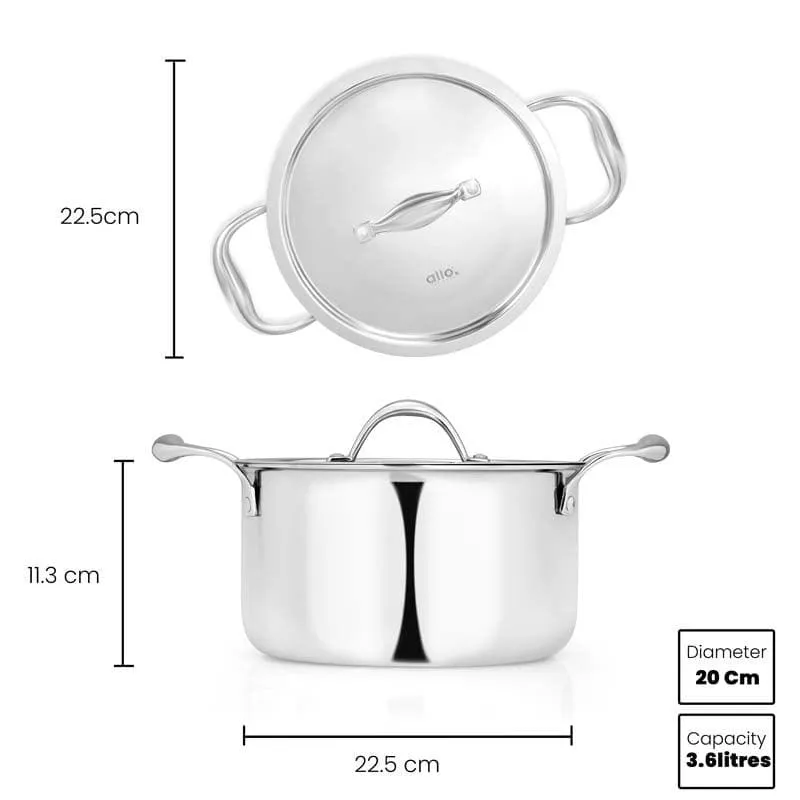Betto Induction Safe Cooking Pot With Lid - 3600 ML / 8 Inches media 5