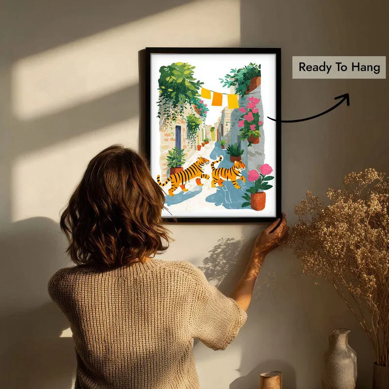 Sunwashed Canvas Wall Painting - Black Frame media 7