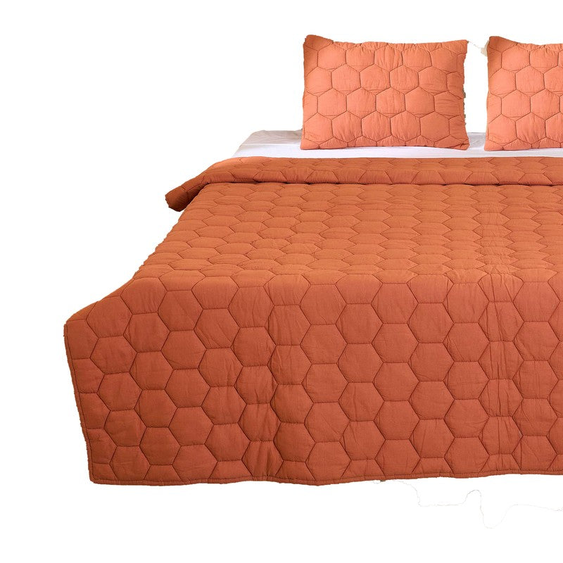 CozyCore Solid Cotton Comforter (Rust) - 200 GSM media 3