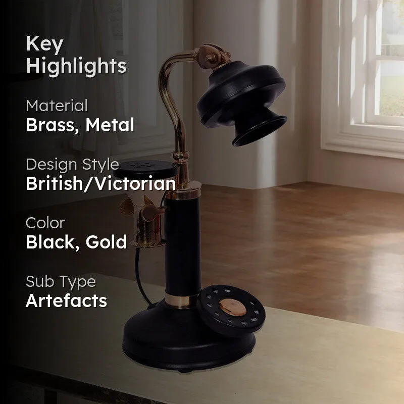Roma Antique Telephone Showpiece -  Gold & Black media 2