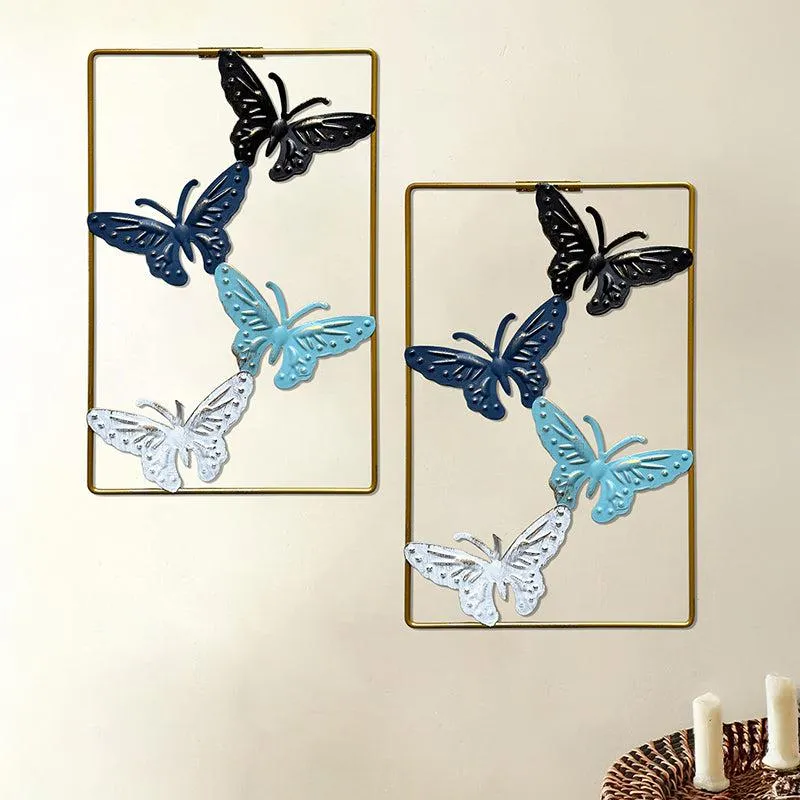Sculpted Butterfly Metal Wall Accent - Set Of Two media 1