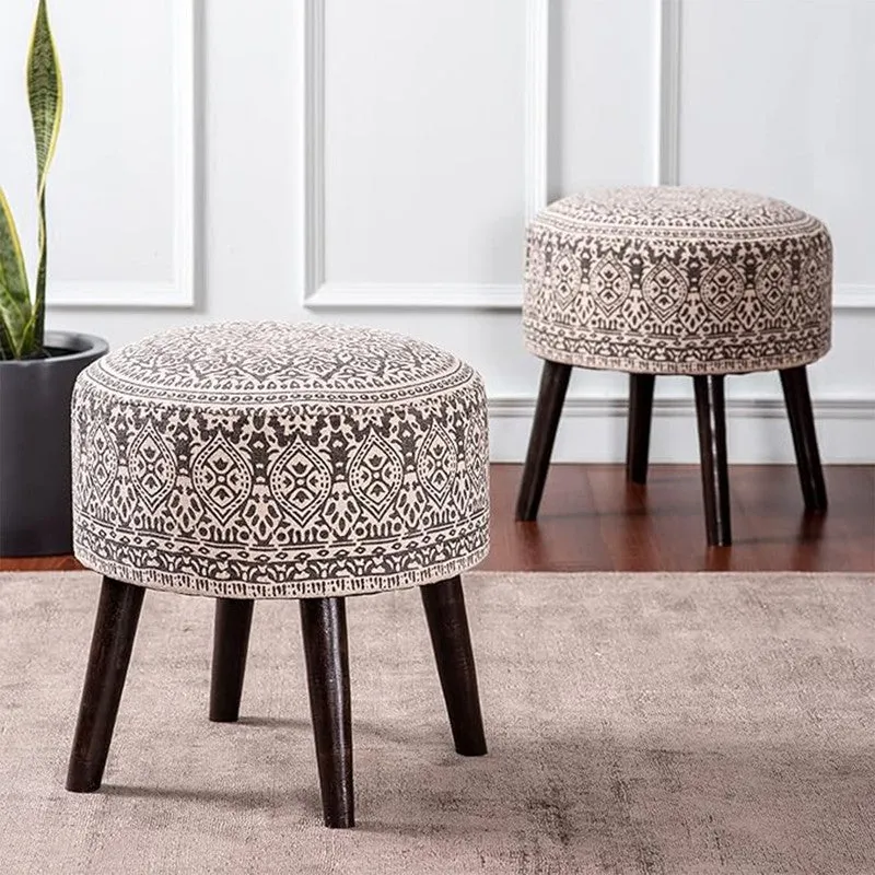 Dona Cotton Ottoman - Brown media 1