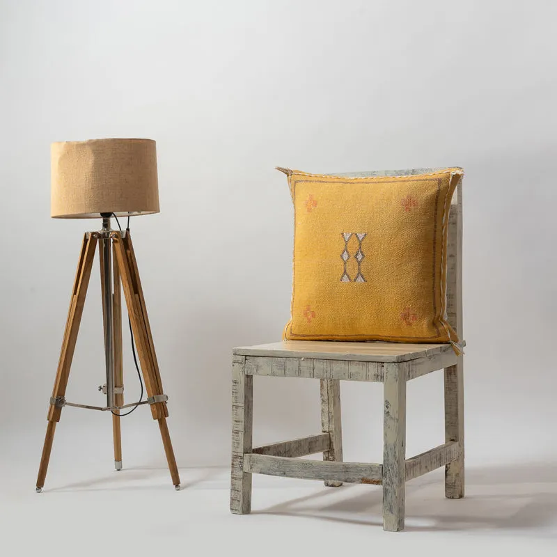 Tribal Glyph V Embroidered Cushion Cover - Yellow media 2