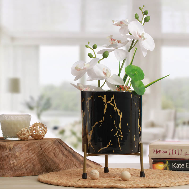 Nauko Planter With Stand (Black) - Two Piece set media 10