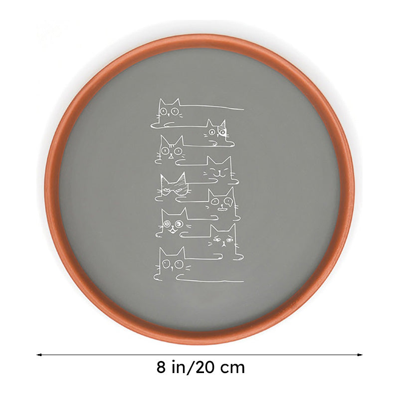 Meowtrait Terracotta Wall Plate - Set Of Two media 6