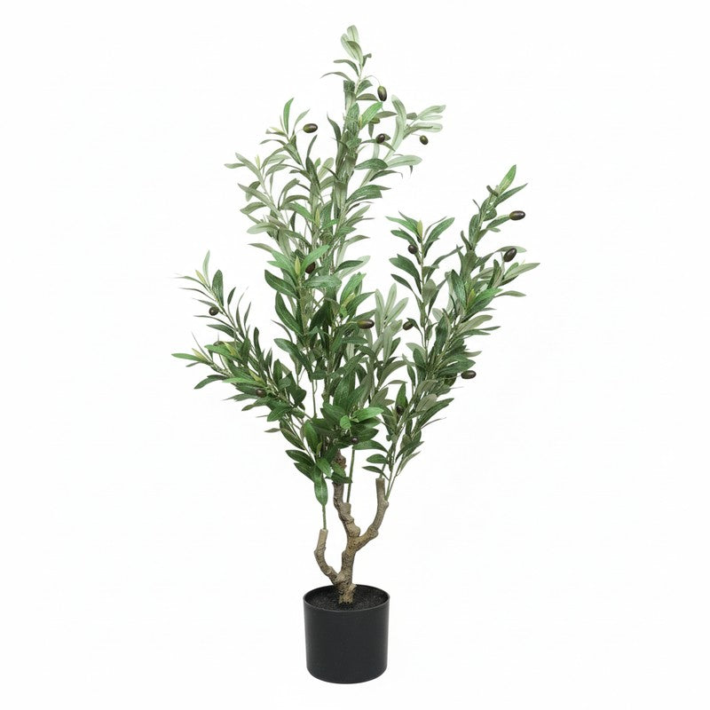 Artificial Olive Plant With Black Fiber Pot - 3.6 Feet media 5