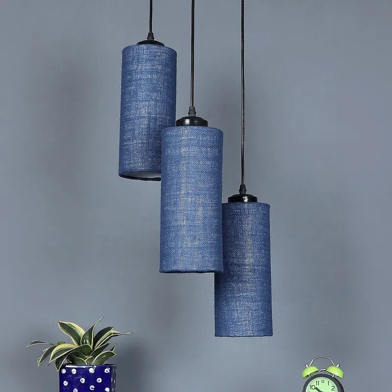 Cylentra Triple Metal Ceiling Lamp - Blue media 3