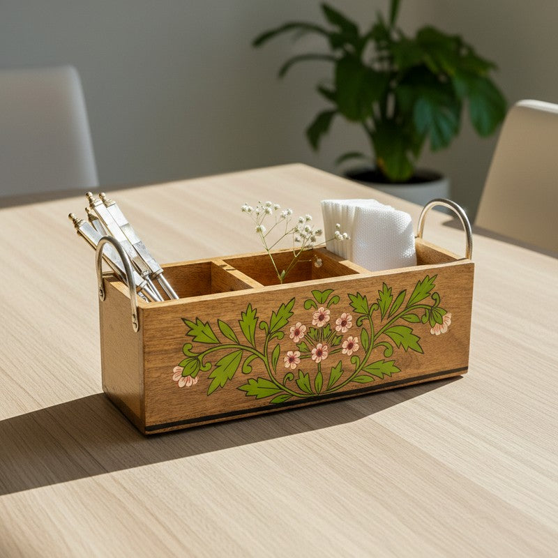 Florentia Floral Wooden Cutlery Stand