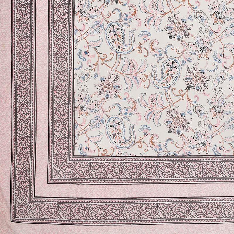 Aari Floral Cotton Bedsheet (Pink) - 130 TC media 4