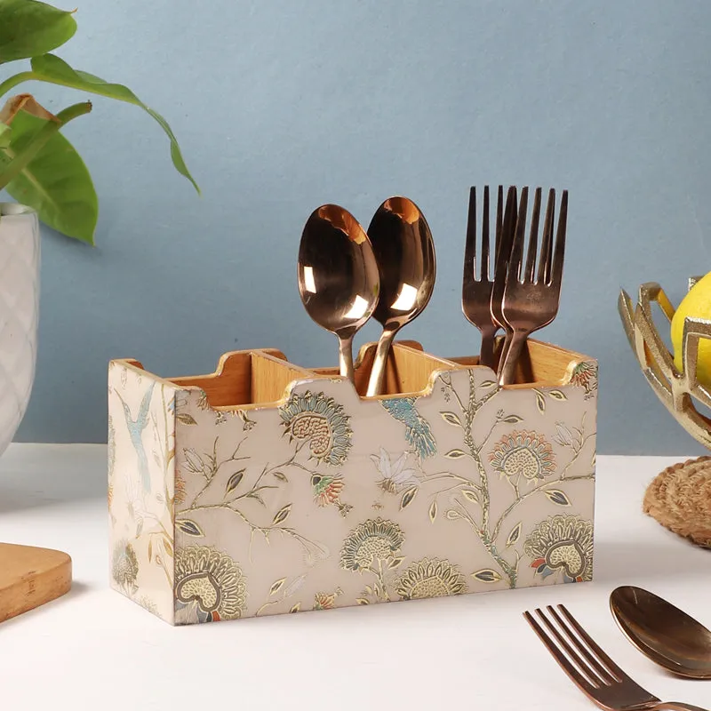 Blossom Glow Tri-Compartment Cutlery Stand media 1