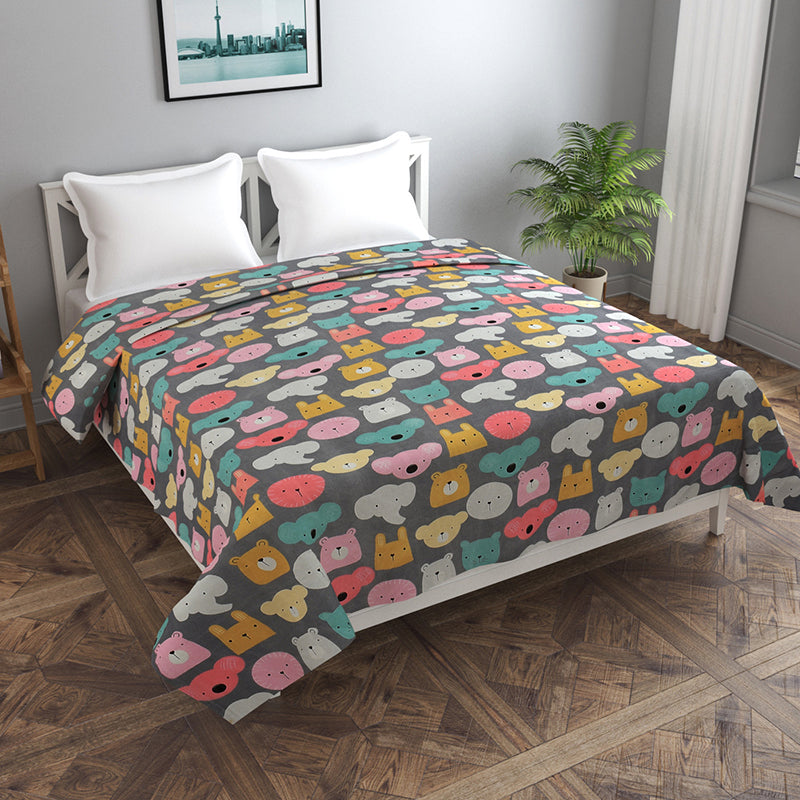 Paws & Faces Kids' Cotton Duvet Cover - 210 TC