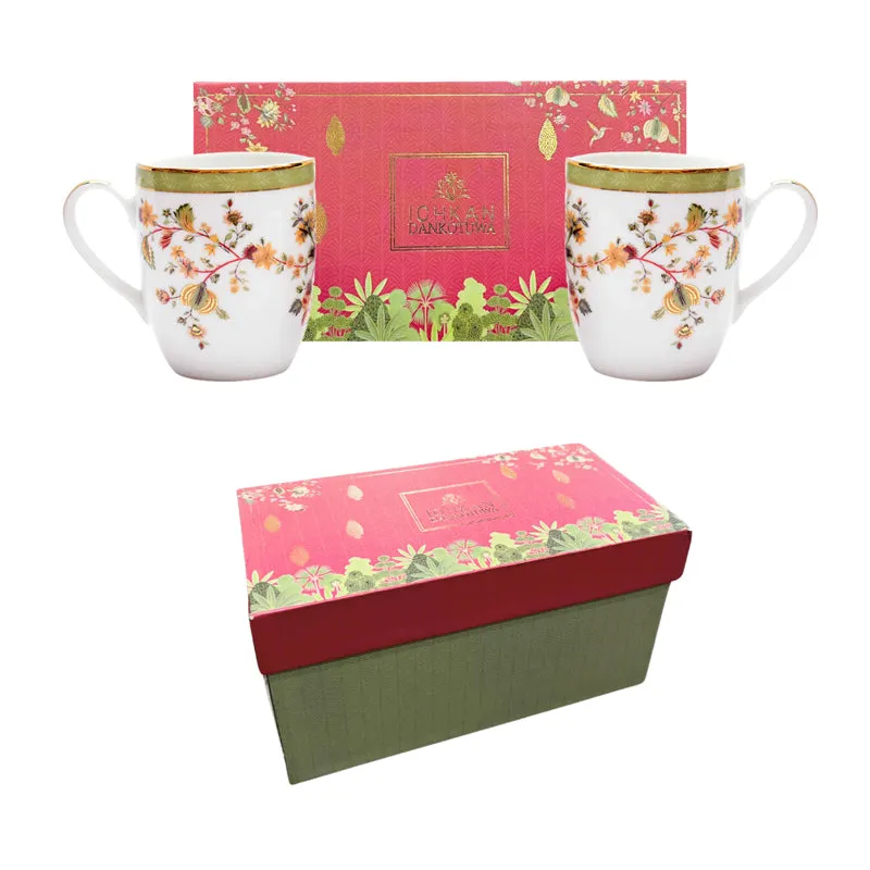 Painted 24k Gold Brushed Porcelain Coffee Mug (280 mL Each) - Set of Two media 7