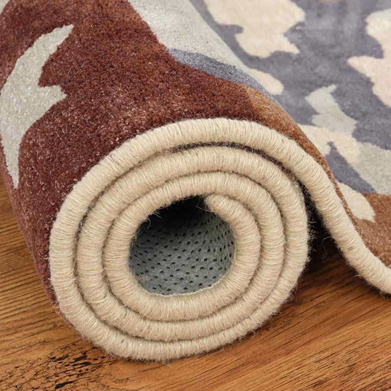 Horus Hand Tufted Abstract Wool & Nylon Carpet - Navy Blue media 6