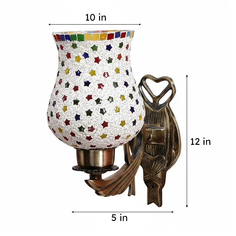Ekta Love Gleam Mosaic Glass & Metal Wall Lamp media 5