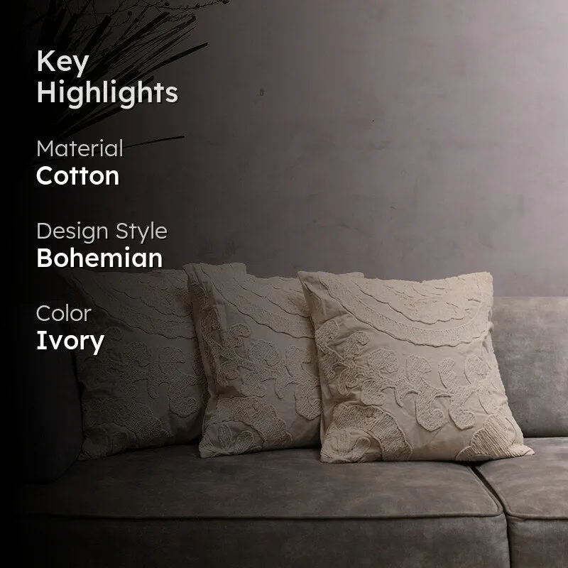 Plush Curves Tufted Cushion Cover (Ivory) - Set Of Three media 2