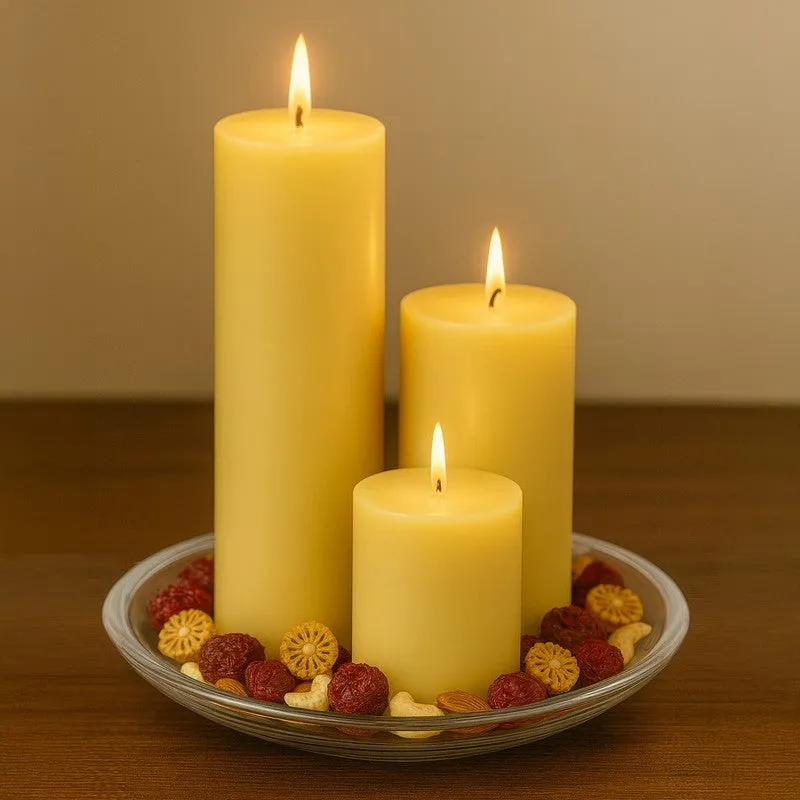 AuraFlame Designer Wax Candle (Yellow) - Set Of Three media 4
