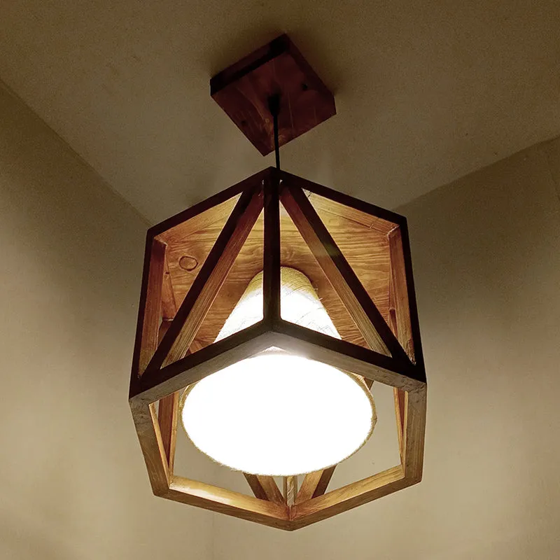 Lystra Single Wooden Ceiling Lamp media 5