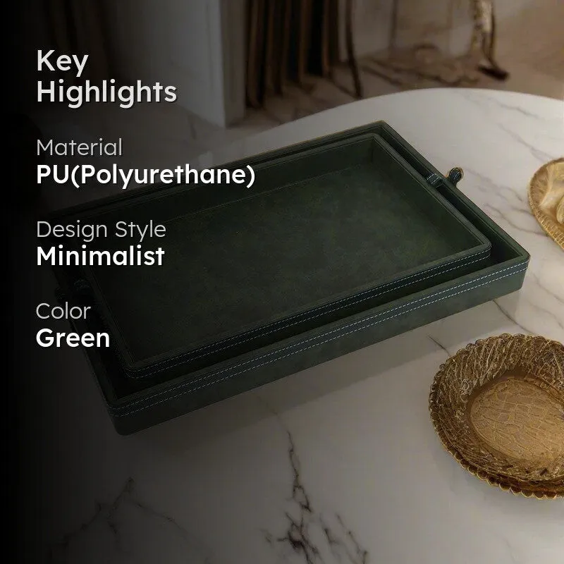 Elara Dote Serving Tray (Green) - Set Of Two media 2