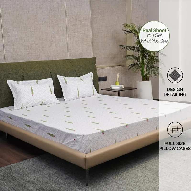 Urban Space Palm Fir Cotton Bedsheet - 200 TC media 3