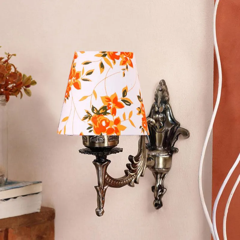 Vista Edrel Ibis Flora Conical Fabric & Metal Wall Lamp media 3