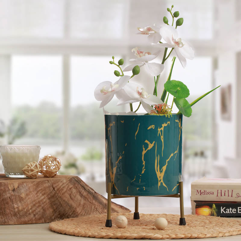 Nauko Planter With Stand (Green) - Two Piece set media 4