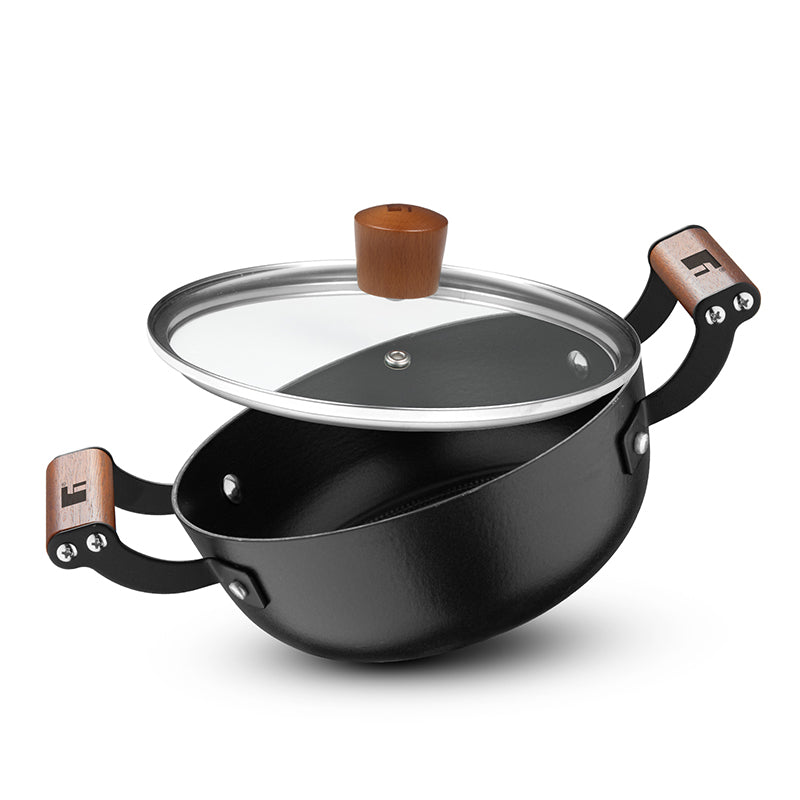 Bergner Ferrocasa Induction Safe Cast Iron Cooking Pot With Glass Lid - 2000 mL/20 cm media 3