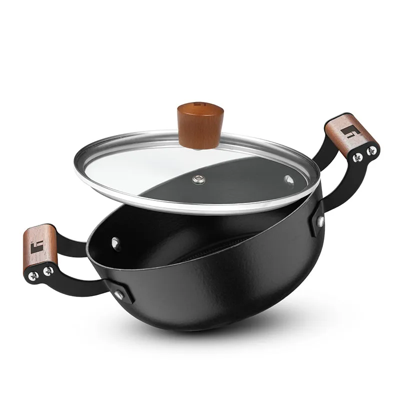 Bergner Ferrocasa Induction Safe Cast Iron Cooking Pot With Glass Lid - 2000 mL/20 cm media 3